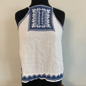 white and blue tank top woman’s xs